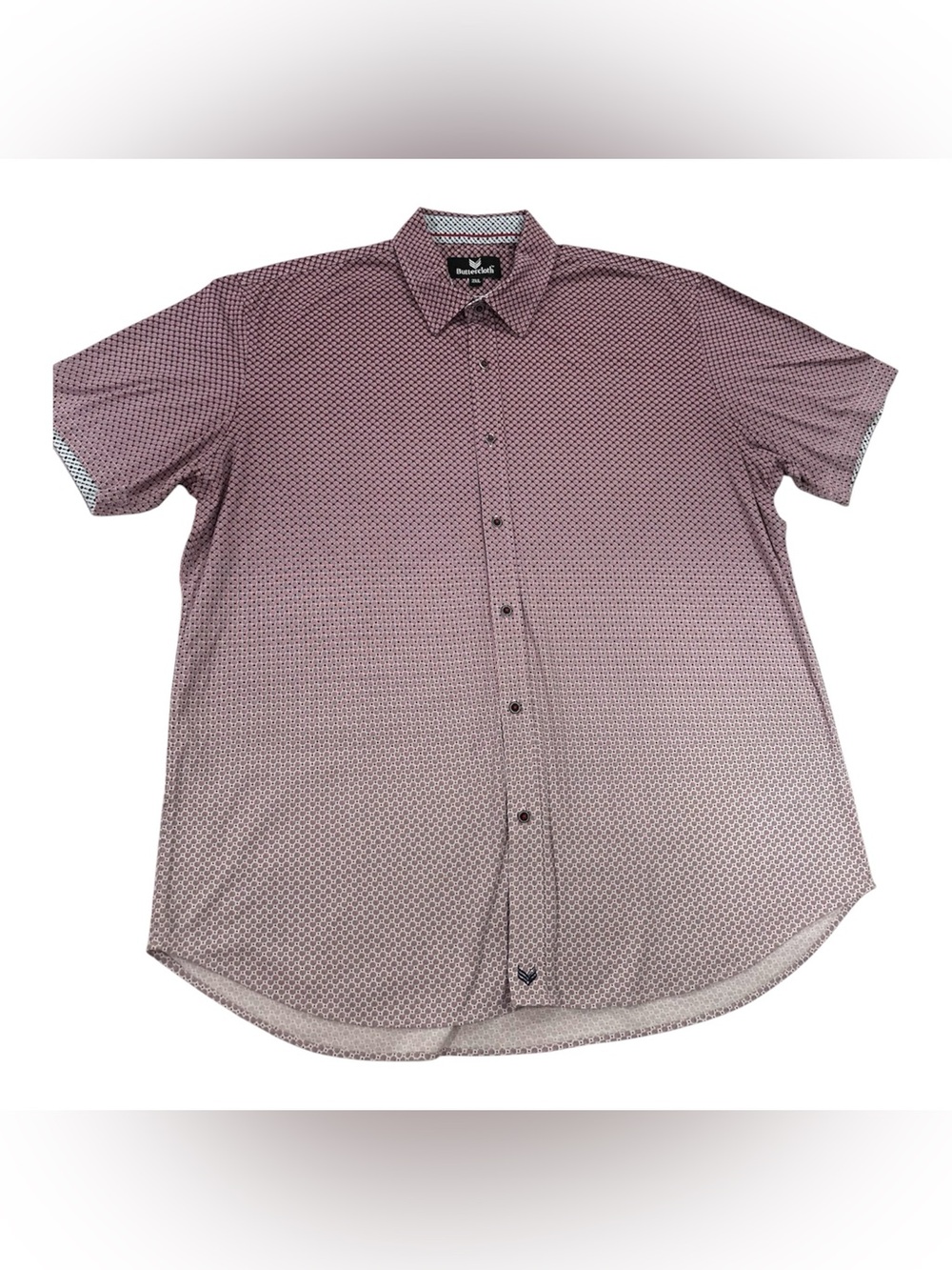 Buttercloth Shirt Mens 2XL Short Sleeve Flow In Magenta Ombre Geometric